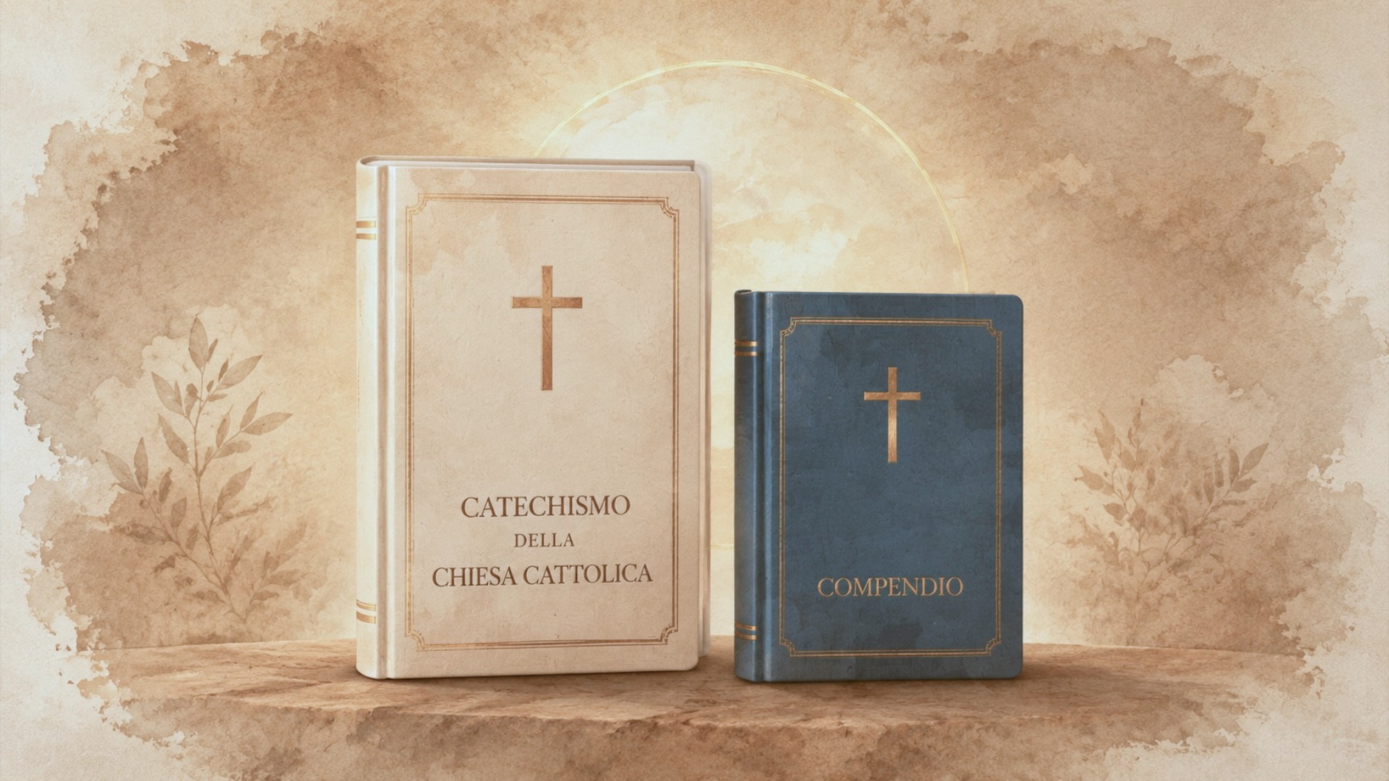 Illustrazione ad acquerello del Catechismo della Chiesa Cattolica e del Compendio
